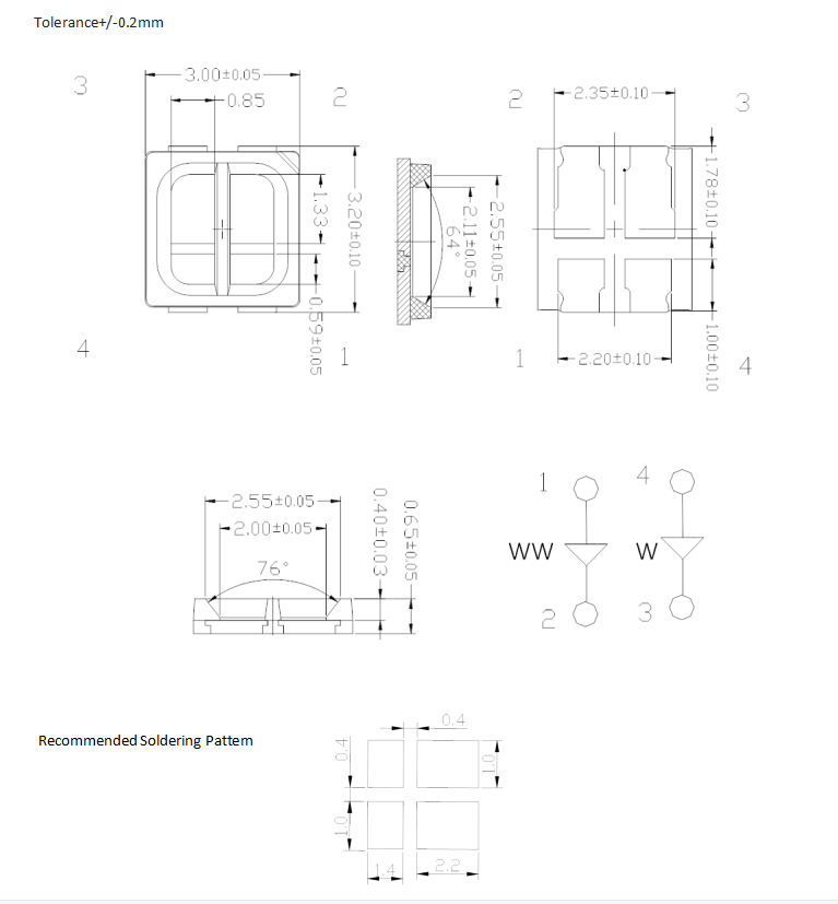 SMD LED 3030 Bicolor Dimension.png