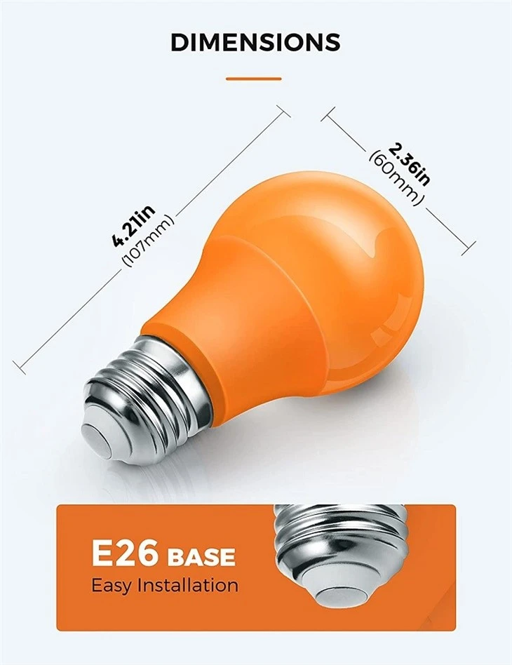 orange light bulbs detail