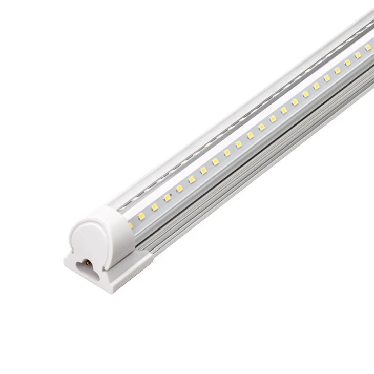 Povezljiva LED-cevna luč – V-oblika s prozornim pokrovom – 8 čevljev, 72 W, 9000 lumnov, dnevna svetloba 5000 K – T8 LED-svetilka za trgovino z vtičem
