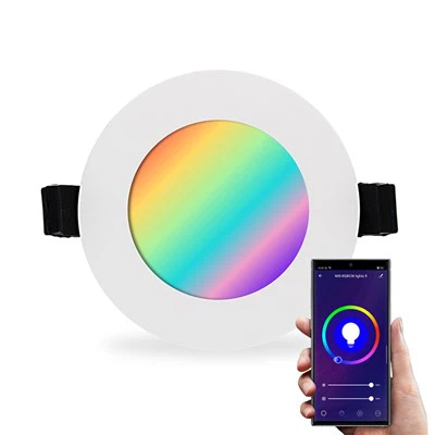 24 W pametna večbarvna RGB okrogla LED plošča z možnostjo zatemnitve