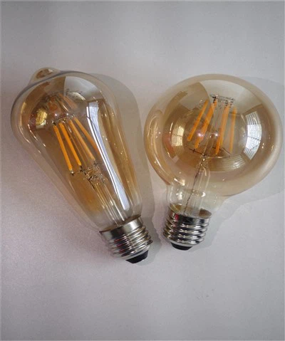 G45 E14 LED žarnica s prozorno žarilno nitko - 6W okrasna luč, toplo bela sija